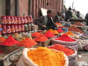 Afghan spice market.
